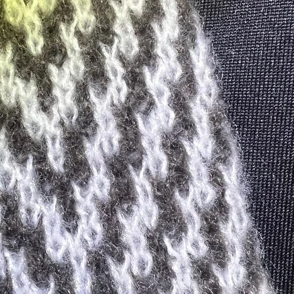 Emery Rose Long Open Cardigan Sweater Duster Brown and White Chevron Medium - Picture 6 of 13